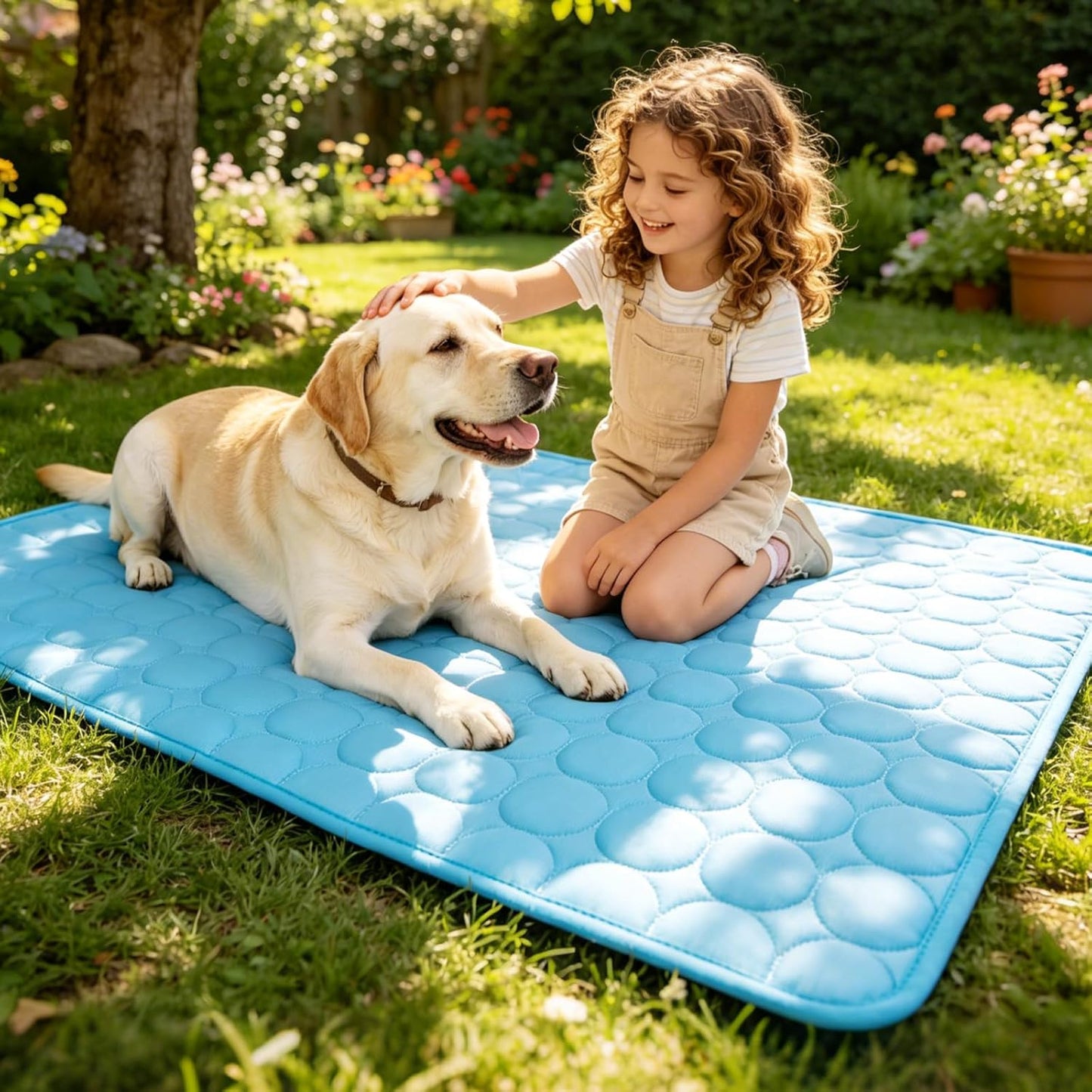 Dog Cooling Mat, Q-Max>0.4 Pet Dog Self Cool Pad, Ice Silk Washable Summer Cooled Mat for Dogs Cats, Kennels, Crates and Beds