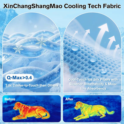 Dog Cooling Mat, Q-Max>0.4 Pet Dog Self Cool Pad, Ice Silk Washable Summer Cooled Mat for Dogs Cats, Kennels, Crates and Beds
